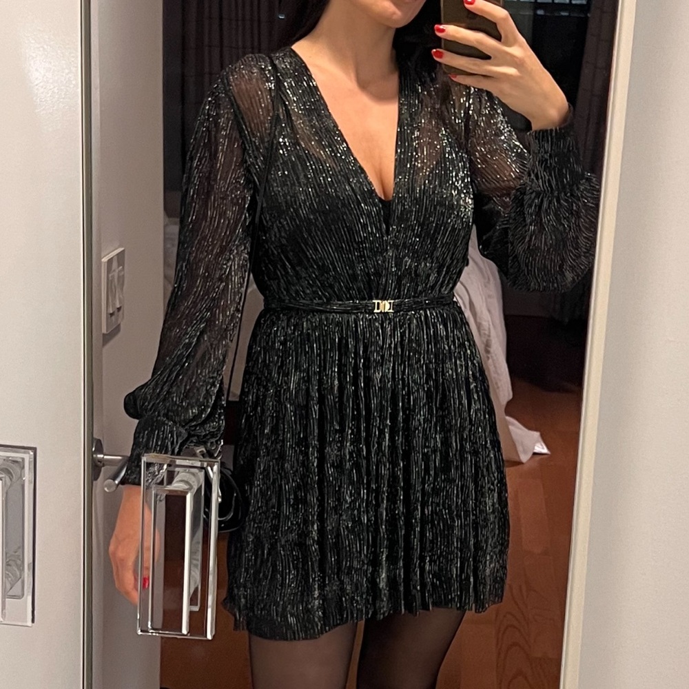 Maje Rubini Cocktail Mini Dress Black